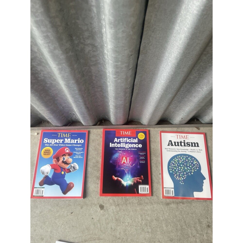 TIME Special Edition Magazine Lot Super Mario AI Autism Collector 3 Book Set
